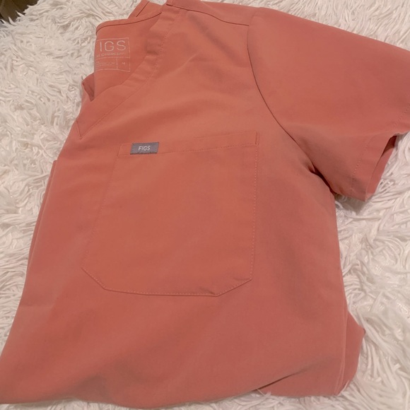 Figs Tops Figs Coral Catarina Scrub Top Poshmark